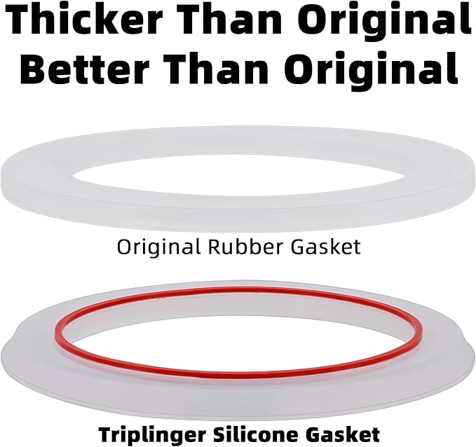 [UPGRADED] Sealing Gasket for Bialetti Moka Induction 4 Cups & Moka Express 4 Cups Iconic Stovetop Espresso Maker - 6 PCS Replacement Food Grade Silicone Seal Ring for Aluminum Coffee Maker Pots