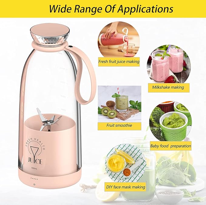Electric Juicer Bottle, Stainless Steel, 8oz, for Smoothies, Shakes, Milkshakes (black)