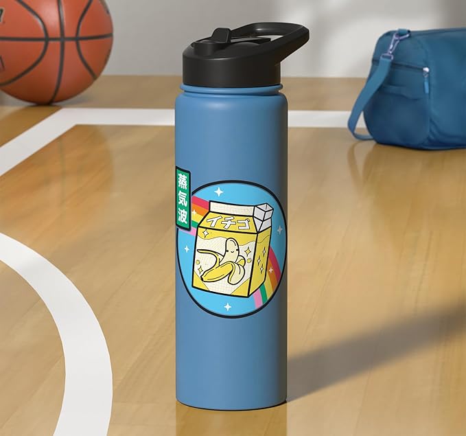 Banana Milk Carton Rainbow Japan Style Otaku Vaporwave Anime Stainless Steel Insulated Water Bottle