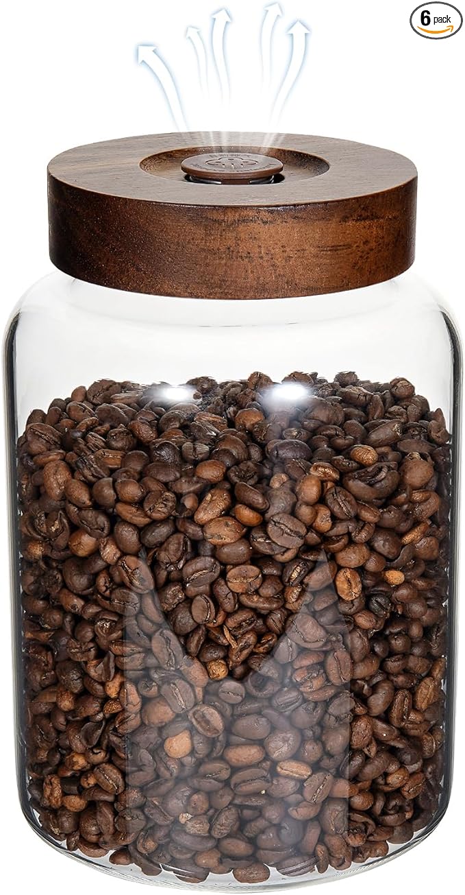 Glass Spice Jars Seasoning Containers Small Glass Jars with Lids Airtight Food Storage Canister for Kitchen Pantry Sugar Tea Coffee Bean Nuts Cookies Herbs Salt (60oz(1800ml)*1 pack)