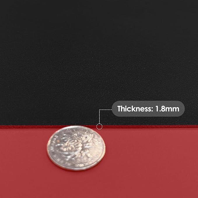 Leather Table Cover,1.8mm Thick,24x48 Inch Desk Cover,Large Desk Mat,Table Protector,Table Cover Protector,Craft Mats to Protect Table(Black+Wine Red,24x48)