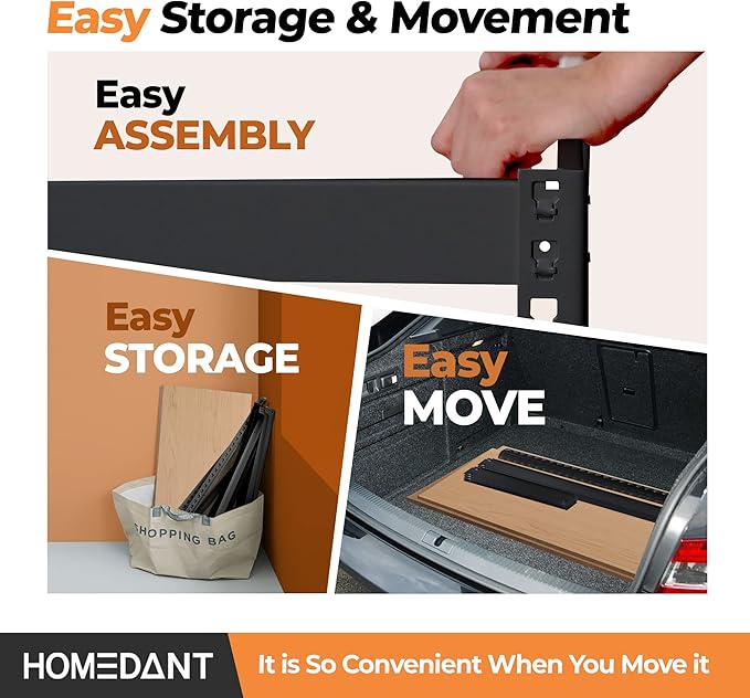 HOMEDANT 28"W x 12.3"D x 59.5"H 5-tier Boltless Metal Shelving Unit Adjustable Garage Storage Utility Rack Heavy Duty Shelves Organization Multipurpose Shelf Warehouse Kitchen Living Room pantry 3Pack