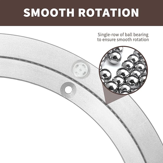 Lazy Susan Hardware Silent Non-Slip Turntable Aluminium Turntable Bearing 16 inch for Round Dining Table TV Rotating Table