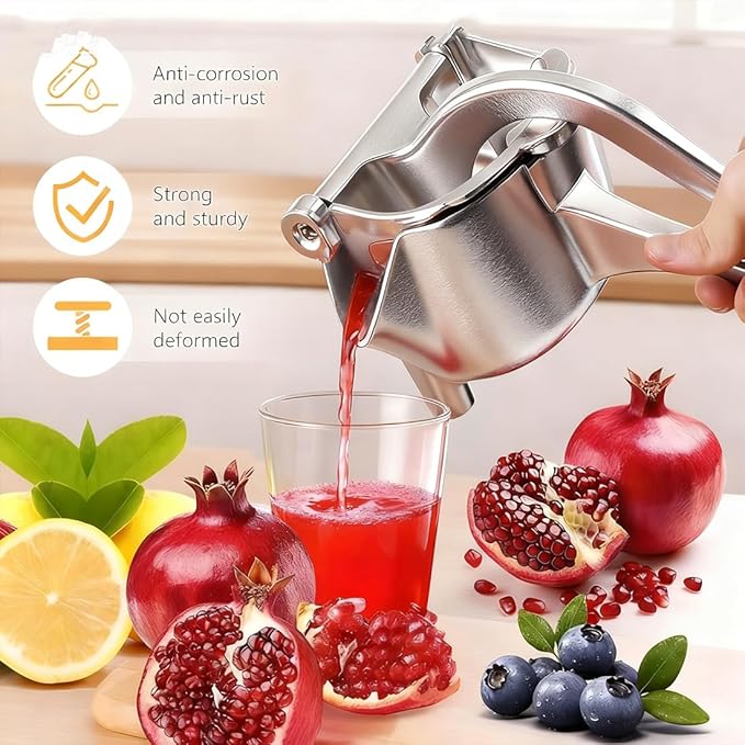Hand Juicer Squeezer - Aluminum Alloy Fresh Fruit Juice Extractor, Fruit Juice Handheld Press Squeezer with Seed Filter, Heavy Duty Manual Hand Press Juicer for Citrus and Other Fruits (4PCS)