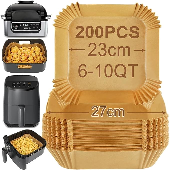 Large Air Fryer Disposable Paper Liners Nonstick 23cm Oven Airfryer Parchment Baking Paper ，Compatible For Ninja，Compatible For COSORI ，Grill Cooking Basket(16cm round,100 Pcs)