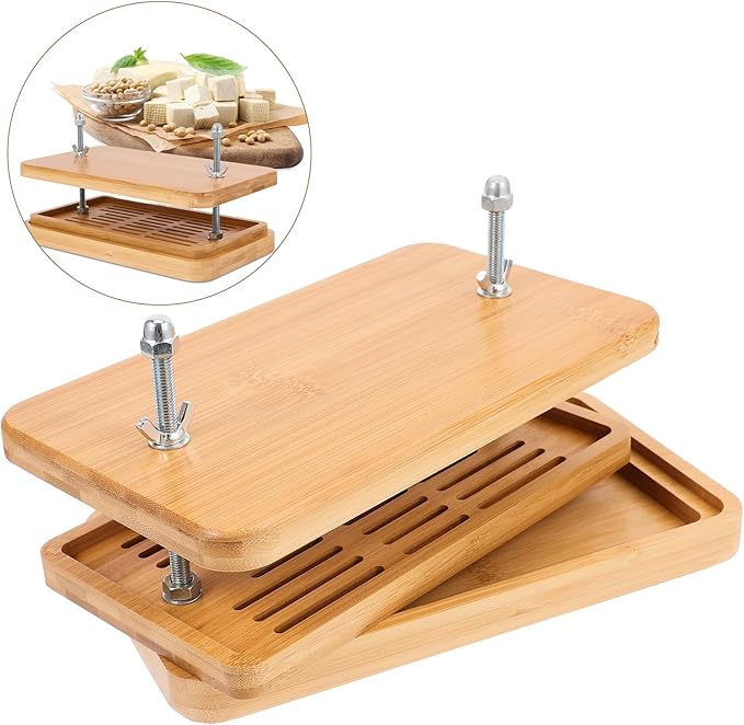 INOOMP Tofu Press 3-layer Drip Tray 26x15cm Bean Curd Making Tool for Homemade Tofu for Easy Water