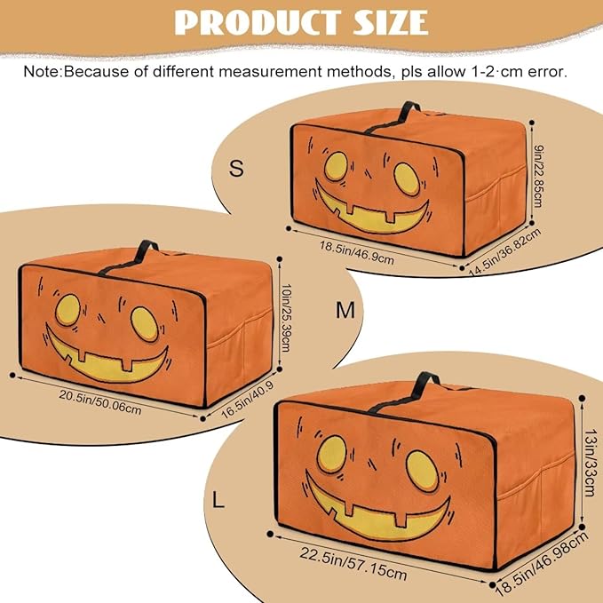 Air Fryer Toaster Oven Cover Fabric Convection Oven Cover with Pockets, Washable Small Appliance Dust Protection, S, Cartoon Pumpkin Face Pattern Halloween Decor