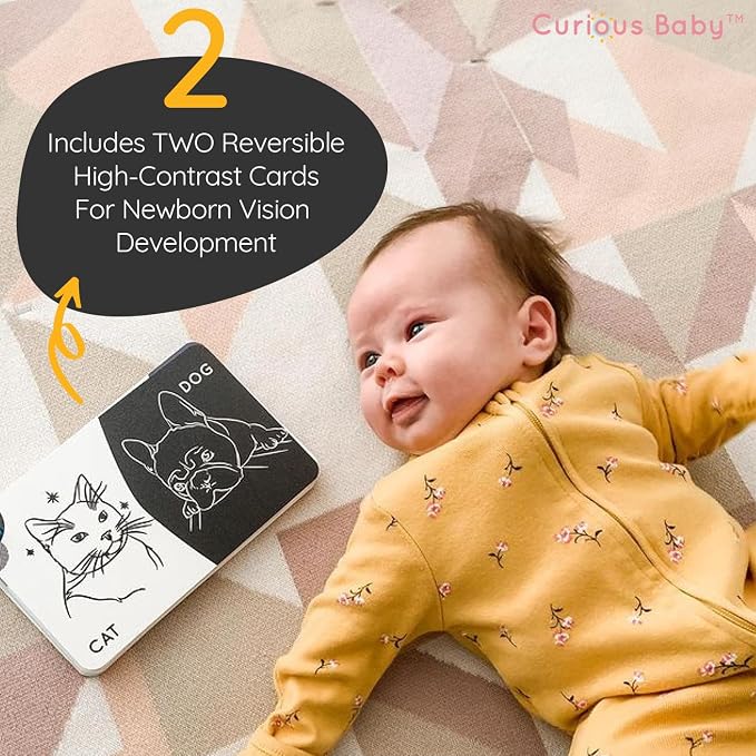 Curious Baby™ Award Winning 40+ Activities for Baby & Me (0-12 Months) | Developmentally-Focused and Stimulating Creative Playtime Ideas for Baby & Me | Includes Black/White High-Contrast Cards