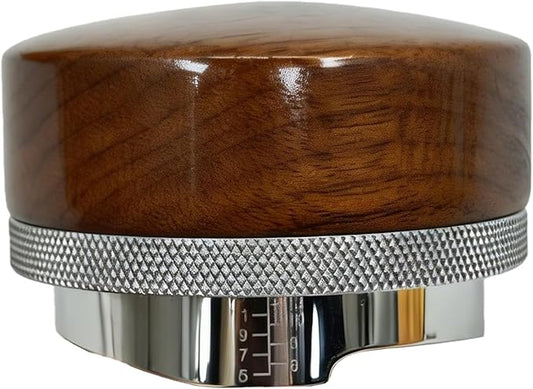 53mm Espresso Accessories, Espresso Distribution Tool, Adjustable Height 5-15mm, Walnut Wood & 304 Stainless Steel, Compatible with 54mm Breville Espresso Machines