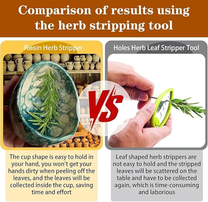 Premium Herb Stripper Bowl,2025 New Pottery Herb Stripper Bowl With Various Hole Sizes,Efficient Herb Peeling Cup For Salads Cooking,Pottery Kitchen Tool For Meal Prep (Green)