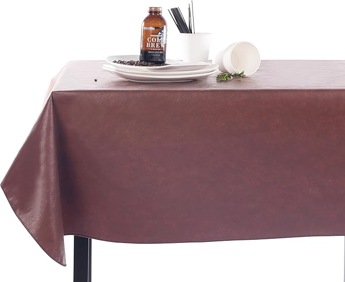 Yourtablecloth Heavy Duty Vinyl Rectangle or Square Tablecloth – 6 Gauge Heavy Duty Tablecloth – Flannel Backed – Wipeable Tablecloth with Vivid Colors & Many Sizes 52 x 70 Teal