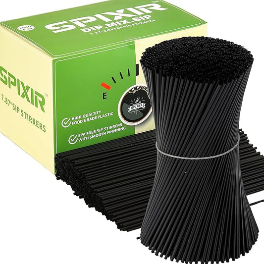 Coffee Stirres, Disposable 7.87-inch Drinking Straws or Coffee-Stirs, 2000pcs Black Straws CoffeeBar Accessories or Cocktail Straws