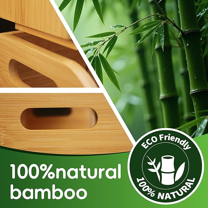 Bamboo Tea Organizer – Stackable Collection (2Tier w/Drawer)