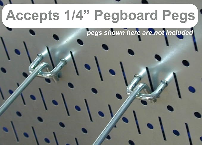 Wall Control Kitchen Pegboard Organizer Pots and Pans Storage Rack Organization Kit with Red Pegboard and Blue Accessories