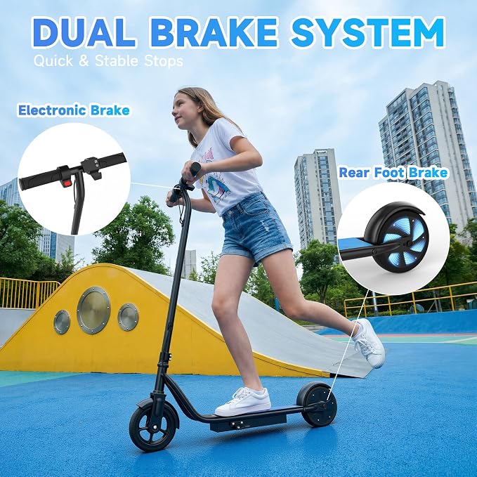 Electric Scooter, 350W-500W Motor, 9 MPH to 22MPH, 10-41 Miles Range, Dual Suspension, Dual Braking, App Control, Foldable Commuter E Scooter for Adults and Teens