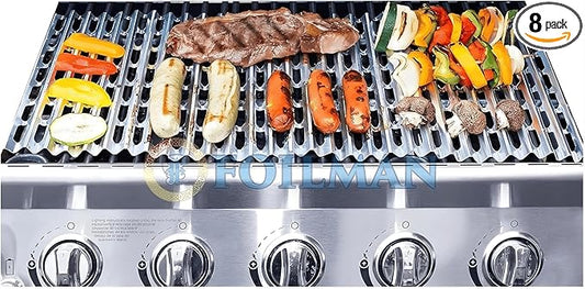 Clean Grill BBQ Disposable Aluminum Liners | 12 x 20 inch/Disposable Grill Grates - 8-Pack & 12-Pack (8)