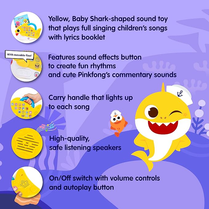 Baby Shark Melody Pad Sound Pad | Baby Shark Toys, Baby Shark Books | Learning & Education Toys | Interactive Baby Toys for Toddlers 1-3 | Gifts for Boys & Girls
