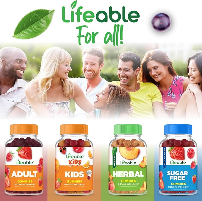 Lifeable Teens Biotin 10000mcg Gummies | Vitamin B7 | Vegan Biotin Supplement | Great Tasting Biotin Gummies for Hair Growth, Healthy Skin and Nails | Biotin Vitamins for Teens | 90 Gummies