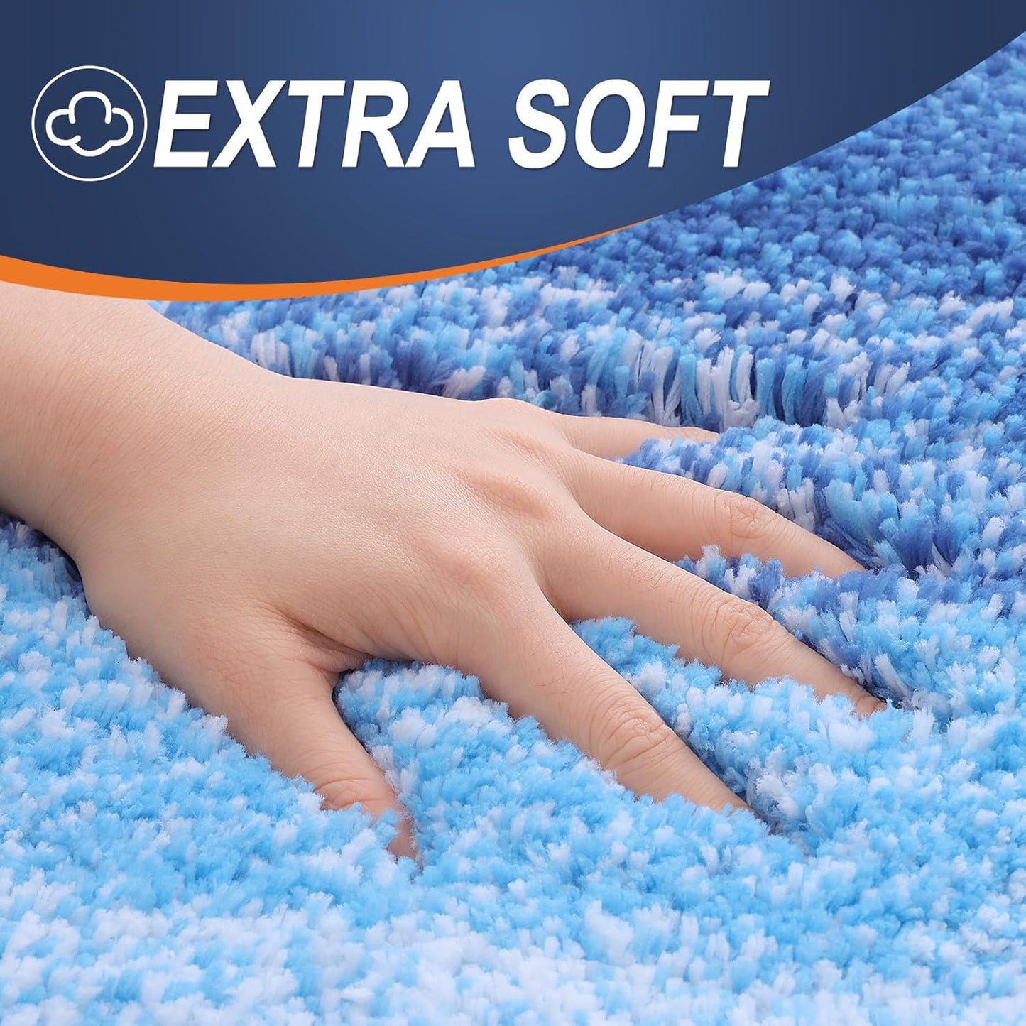 OLANLY Bathroom Runner Rugs 47x20, Extra Soft Absorbent Microfiber Bath Rugs, Rubber Backing, Quick Dry, Washable Bath Mats for Bathroom Floor, Tub and Shower, Home Decor Accessories, Light Royal Blue