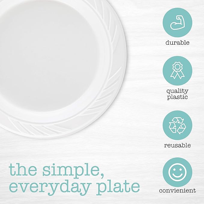 PLASTICPRO 200 Count Disposable 6 Inch White Plastic Dessert Plates