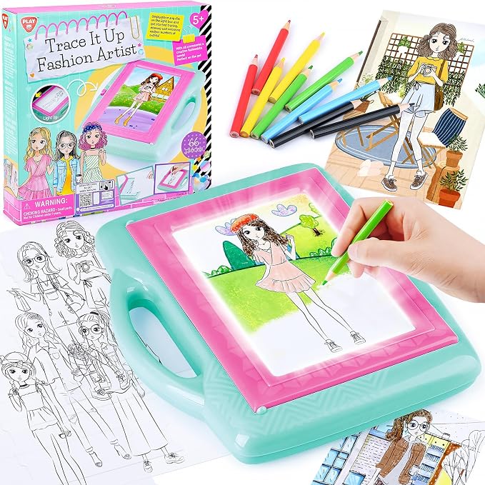 PLAY Light Up Tracing Pad for Kids, LED Tracing Pad Toys for Girls Ages 6-12, Arts & Crafts Writing Drawing Tracer Board, Birthday Toys Gifts Ideas for Girl or Boy 6+ Year Old