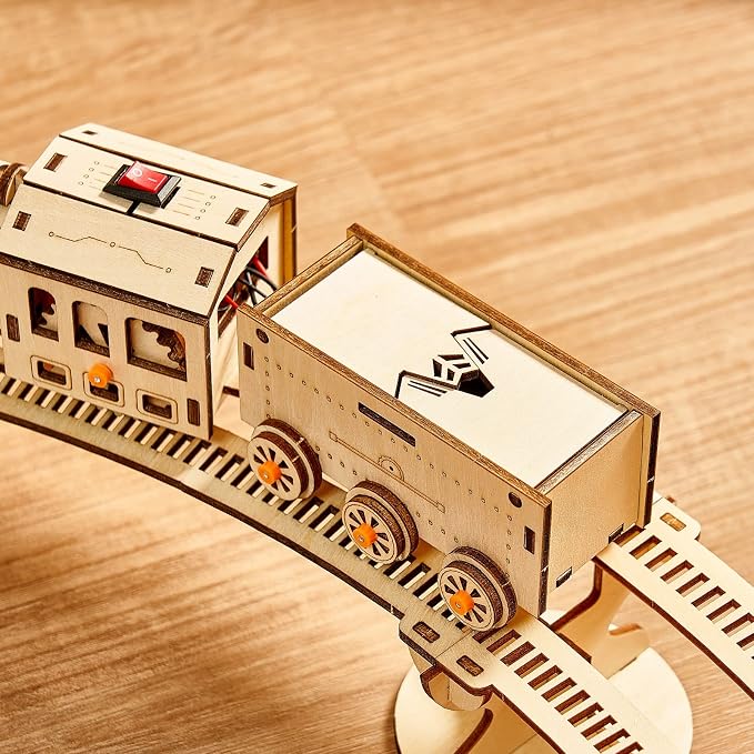 3D Wooden Puzzles Little Truck Train Model Kits Includes Engine & Track, Brainteaser and Puzzle for Christmas/Birthday,Gifts for Adults and Teens to Build Combination