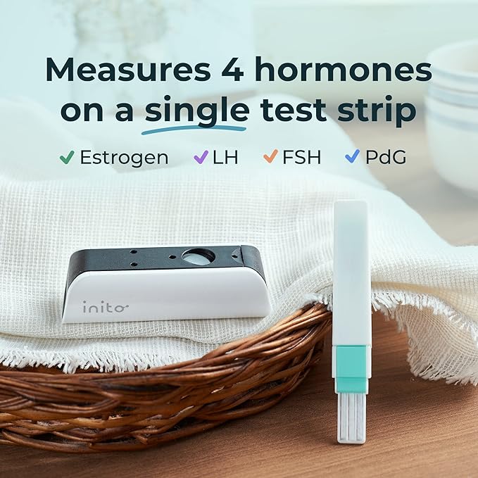 Inito Fertility Monitor & Hormone Tracker for Women | Estrogen, LH, PdG (Urine Metabolite of progesterone), FSH | Track and Confirm Ovulation | Includes 15 Test Strips (iPhone 12 Pro Max)