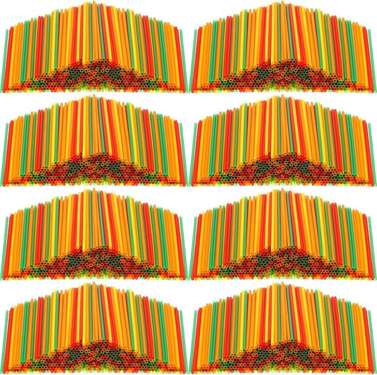 6000 Count Coffee Cocktail Stirrers Straws Disposable Plastic Sip Stir Sticks Cocktail Drink Stirrers Sticks Cups Straws for Bars Juice Drinking(Colorful,5 Inch)