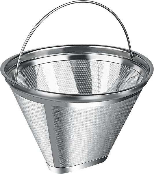 Coffee Filter Compatible with Cuisinart, Stainless Steel Coffee Filter Replacement for Cuisinart DCC 1200P1 3200NAS 3400NAS Coffee Machines - Coffee Maker Parts Reusable Coffee Filters # 4