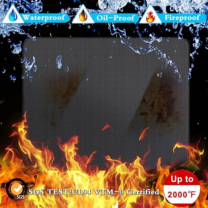 UBeesize Large 65 x 48 inches Under Grill Mat for Outdoor Grill,Double-Sided Fireproof Grill Pad for Fire Pit,Indoor Fireplace Mat Fire Pit Mat,Oil-Proof Waterproof BBQ Protector for Decks and Patios