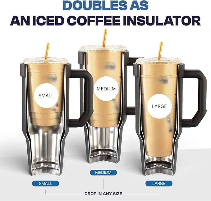 Frost Buddy Thicc Buddy - 40 oz Stainless Steel Vacuum Insulated Tumbler with Lid and Straw for Water - Travel Mug Cupholder Friendly - Gifts for Women Men Him Her (Royal Glitz)