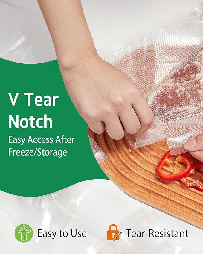 Syntus 200 Count Vacuum Sealer Bags Quart 8 x 12 inch for Seal a Meal, Commercial Grade BPA Free Heavy Duty Precut Seal Bags, Food Vac Bags for Storage, Meal Prep or Sous Vide
