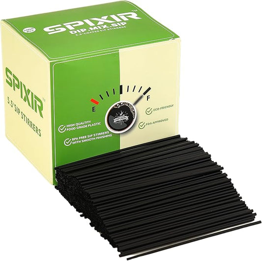 Coffee Stirrers, Stir Sticks Disposable Straws – Cocktail Straws for Drinks, – 2000pcs, 5.5 Inch Coffee Straw, Stirrers, Bar Straw Black