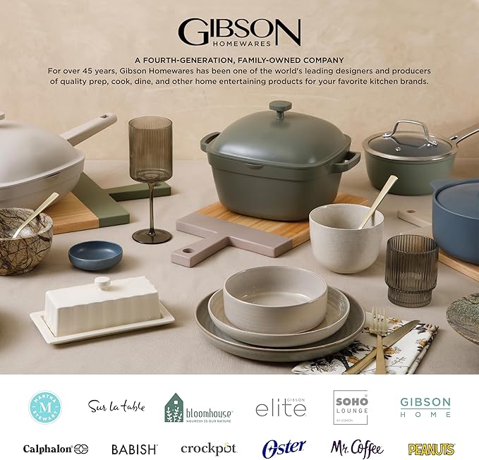 Gibson Home Rockaway Dinnerware, Teal Matte, Service for 4 (12pcs)