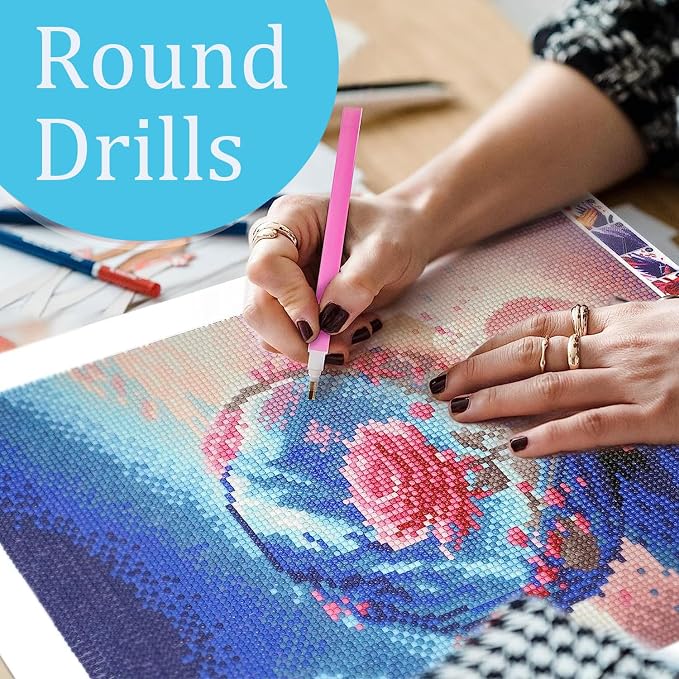 FOXKISS Tree Star Diamond Art Painting Kits for Adults，Full Drill Diamond Dots Paintings for Beginners, Round 5D Paint with Diamonds Pictures Gem Art Painting Kits DIY Crafts Kits 12x16inch