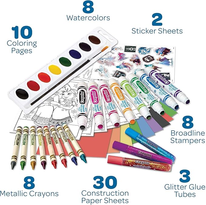 Crayola Frozen 2 Coloring Art Case, Arts & Crafts, Gift for Kids, Ages 5, 6, 7, 8, Packaging May Vary