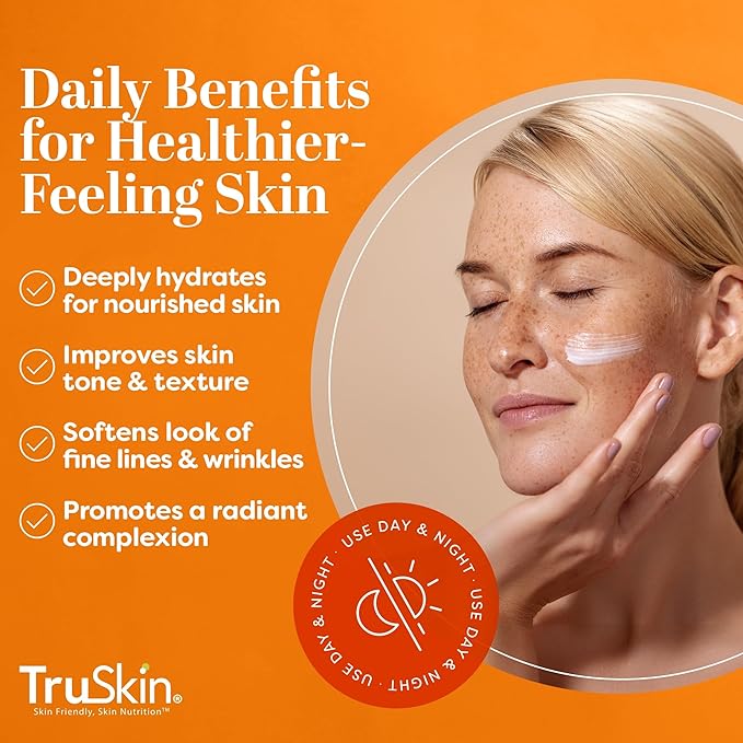 TruSkin Vitamin C Cream for Face – Brightening Moisturizer, Anti Aging, Hydrating, Skin Wrinkle Cream – Vitamin B5, Vitamin E, Jojoba Oil, Aloe Vera & Green Tea, 4 Fl Oz