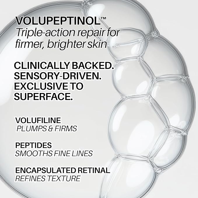 Superface Volupeptinol™ Radiance Serum – Anti-Aging Brightening Face Serum for Women & Men with Volufiline, Peptides & Retinal, Protects Skin Barrier, 35ml / 1.18oz