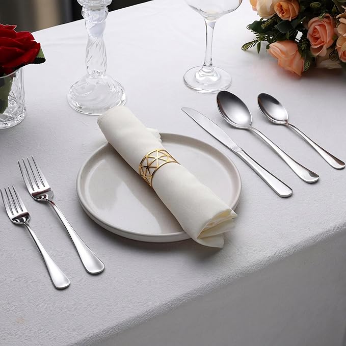LIANYU Silverware Flatware Set for 8, 40 Piece Stainless Steel Flatware Utensils Set, Mirror Polished Cutlery Set Include Spoons Forks and Knives, Metal Tableware Set for Home Kitchen, Dishwasher Safe