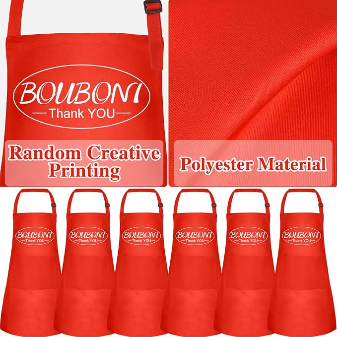 12 Pack Kids Apron bulk with 2 Pockets Adjustable Chef Art Apron Kids Painting Aprons for Cooking Baking Painting Crafting Grilling Activity（Red）