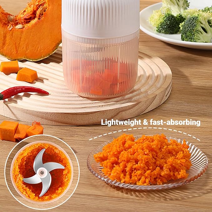 2026 New Electric Garlic Chopper, Mini Portable Veggie Chopper, Small Cordless Garlic Choppers Mincer, USB Rechargeable, 350ML Electric Mini Veggie Cutter for Onion, Garlic, Chili, Ginger (White)