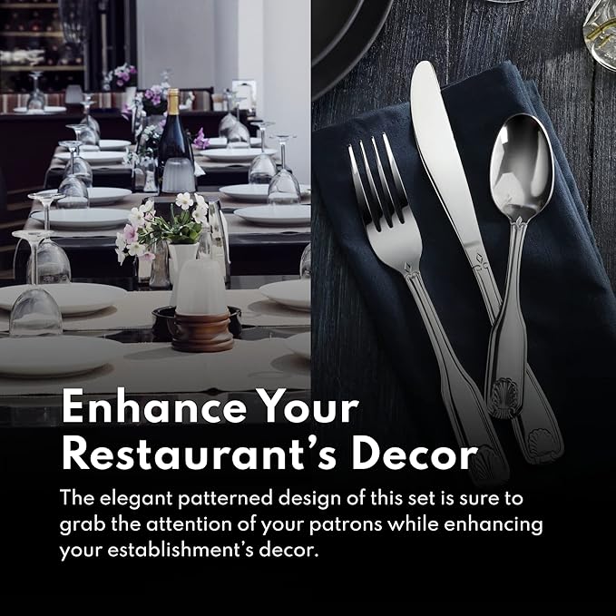 New Star Foodservice Bead Pattern, Stainless Steel, 60-Piece Flatware Set