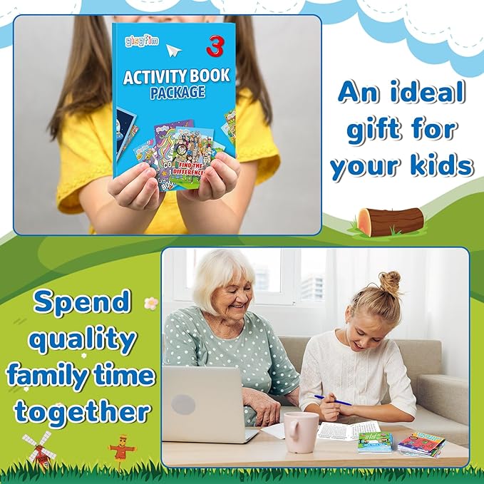96 PCS Mini Activity Books for Kids Coloring Books Party Favors Bulk Ages 4-12 Challenging Game Include Mazes Dot to Dot Word Search Word Scramble Goodie Bags Stuffers Kids Classroom Activities