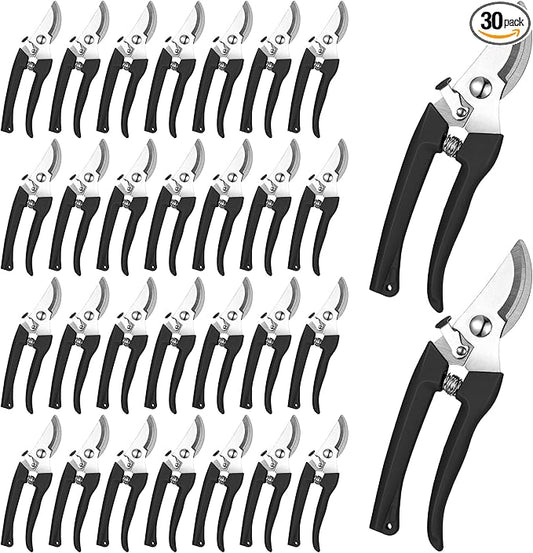 Chumia 30 Garden Flower Shears Pruning Scissors Heavy Duty Plant Scissors Trimming Garden Clippers Hand Tree Pruner for Yard Gardening Plants Hedge Flower Tree Cutting Secateurs (Black)
