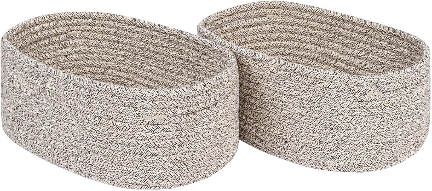 CubesLand Small Storage Baskets for Shelf,Cube Organizer Basket Bin,Woven Baskets for Shelves,Soft Toys Storage Basket,Baby Nursery Basket Bin,Home Decor 12 x 8 x 5.11 inches Light Brown