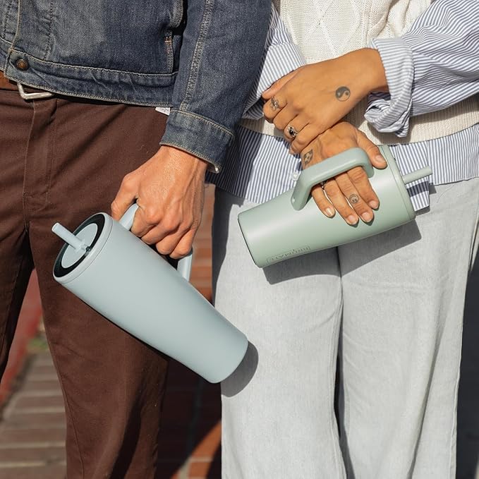BrüMate Era 40 oz Tumbler with Handle and Straw | 100% Leakproof Insulated Water Bottle Tumbler with Lid and Flexible SoftSip Straw | Made of Stainless Steel | Cup Holder Friendly | 40oz (Glacier)