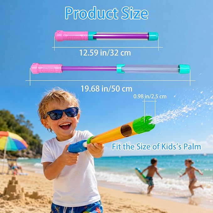Water Gun Blasters for Kids & Adults: 24 Pack Bulk Water Squirter for Outdoor Swimming Pool Party, Backyard, Summer Beach, 12.6 Inch Water Shooter Toy Gift for Water Slide, Water Fighting Game