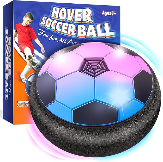 Officygnet Hover Soccer Ball for Kids, Indoor Toys Games Gifts for Boys Age 6, 7, 8, 9, 10, 11, 12 Years Old, Air Floating Light-Up Soccer Toys Games for Kids 6-8, 8-12, Ideal Easter Birthday Gifts