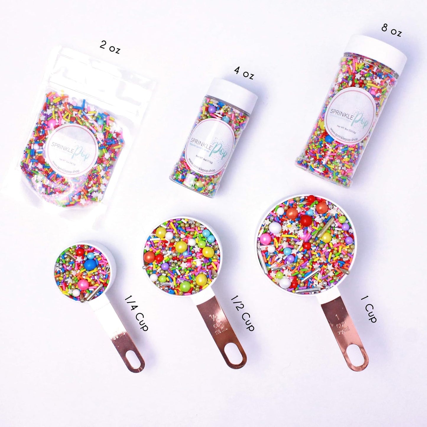 Sprinkle Pop Bell Of The Ball Princess Sprinkle Mix| Yellow Sprinkles with Red, Gold Pops & ~6 Red Roses Royal Icing| Birthday Sprinkles Made in USA for Decorating Cakes Cupcakes Cookies Donuts, 2oz