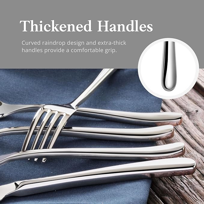 Artaste 56525 Rain II Forged 18/10 Stainless Steel Flatware 20 Piece Set, Service for 4, Silver